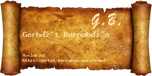 Gerhát Barnabás névjegykártya